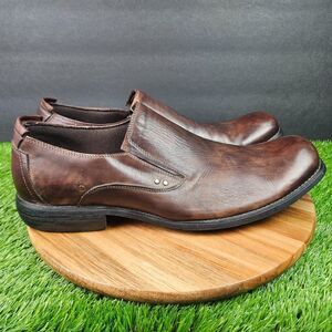 Bed Stu Shoes Men's 13 M Brown Slip-on Leather Loafers Astin-Teak Dirty Veg